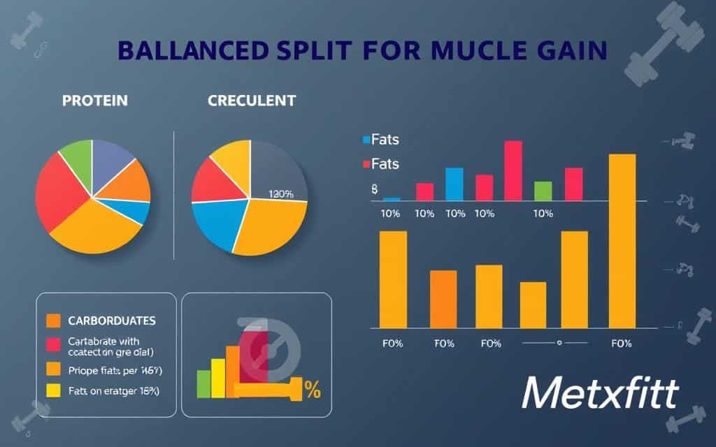 How to create a balanced macro split for muscle gain - optimal ratios for protein, carbs, and fats.