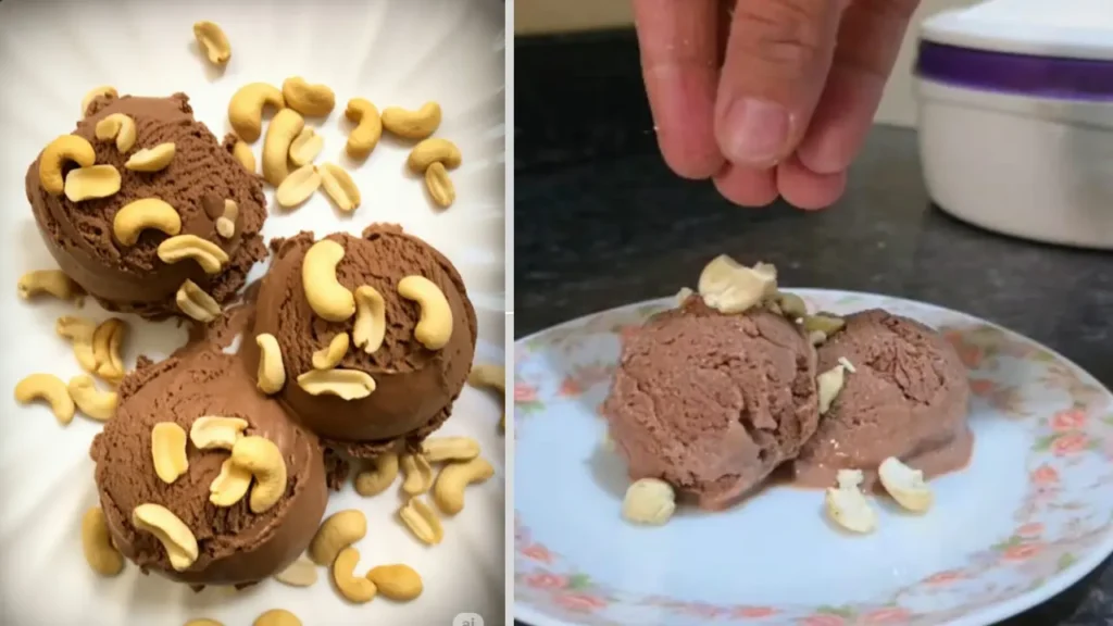 tep-by-step recipe for making 35g protein ice cream at home with ingredients like protein powder, almond milk, and vanilla extract.